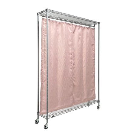 Quantum Storage Systems 78"H - Double Curtain, 2 Shelf Wire Shelving Unit WRC74-1260GY-2PC